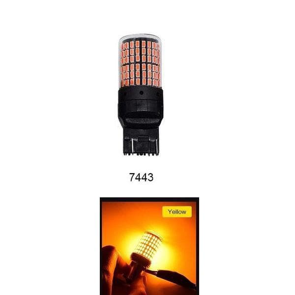 1Pcs Automotive LED Brake Light Bulb with High Brightness and Anti Flashing Car Turn Signal Lights Cars Accessories 7443 yellow