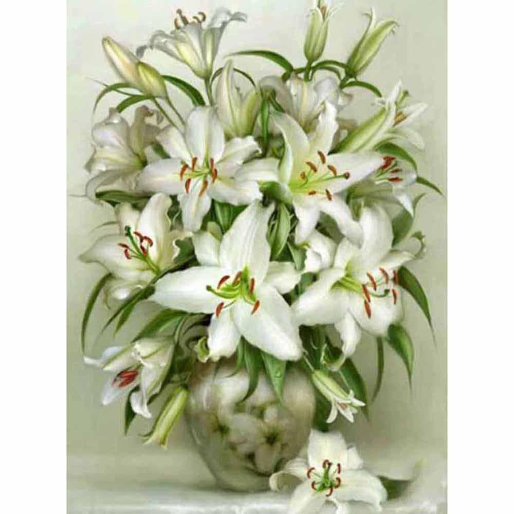 Diamond Painting White Calla Lily Diamond Embroidery Cross Stitch Tree Diamond Landscape 20X30CM