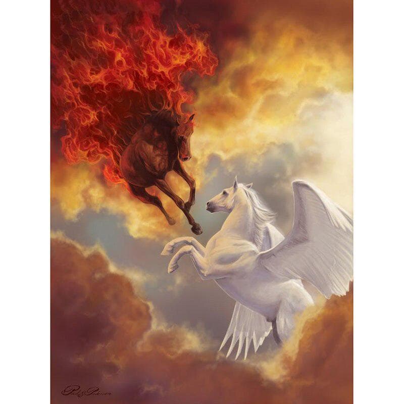 Full Round Drill Diamond Embroidery Flying Horse 5D DIY Diamond Painting Cross Stitch Rhinestone 20X30CM