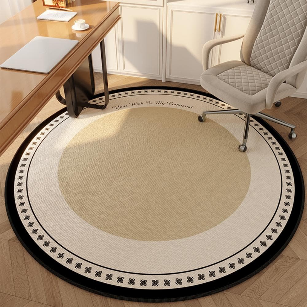 Nordic Simple Style Round Carpet Full Spread Bedroom Living Room Carpet Home Study Computer Chair Non-Slip Floor Mat 1200MMx1200MM