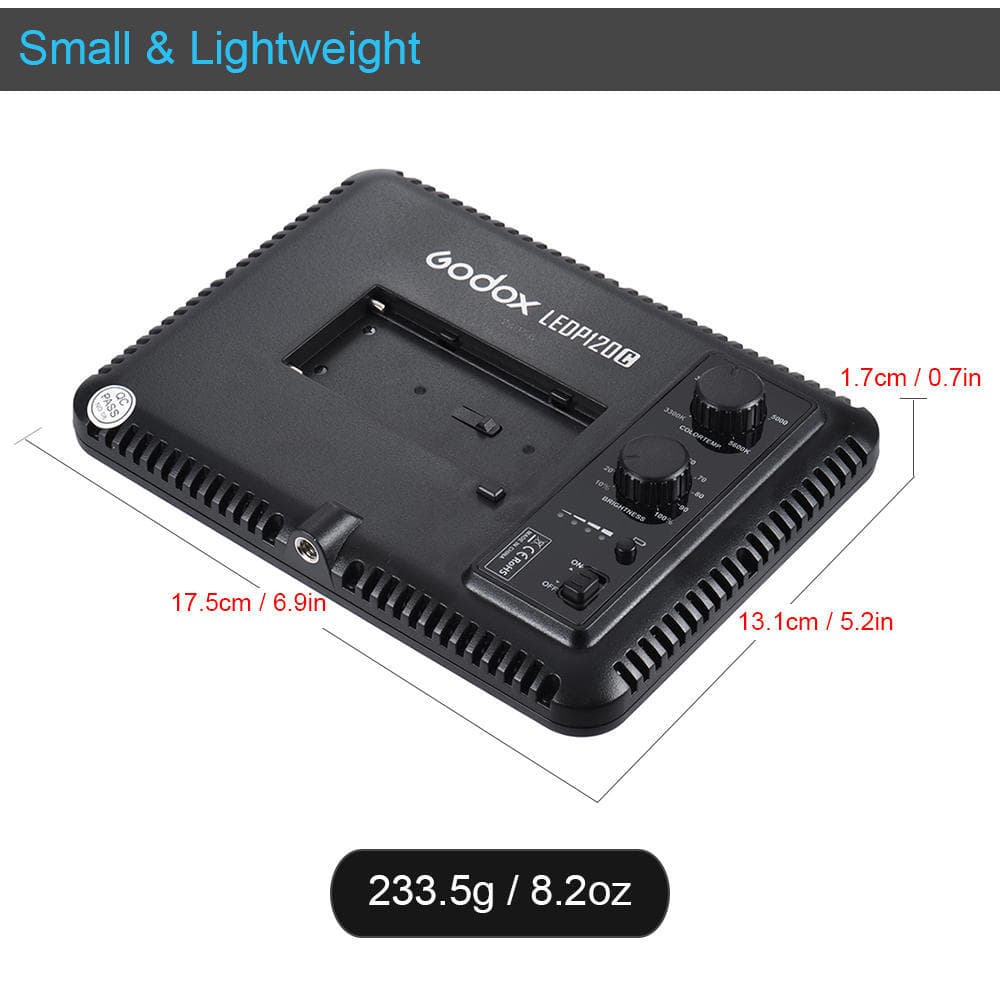 Godox LEDP120C Ultra-Thin 12W LED Video Light Panel Fill-In On-Camera Lamp