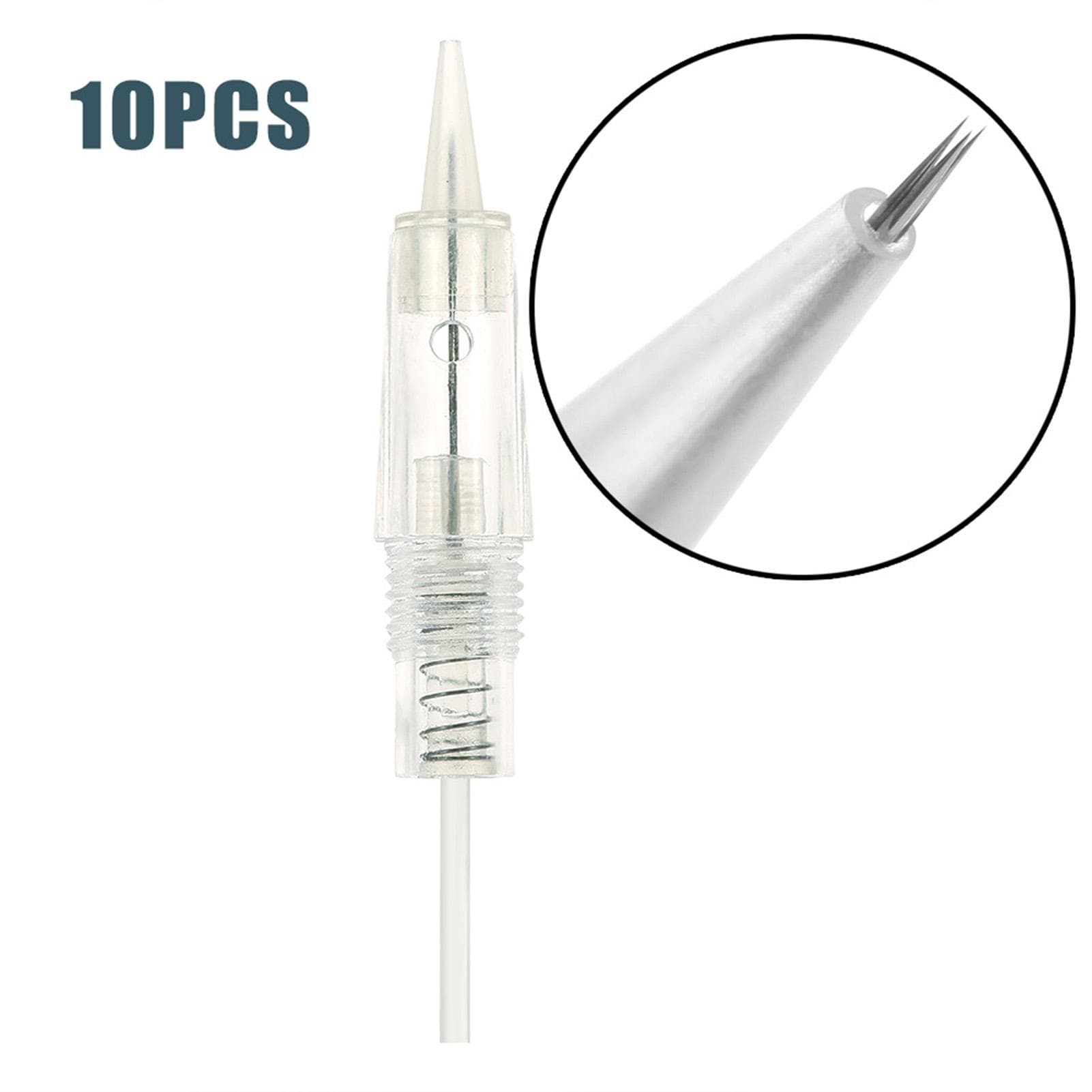 10pcs Set Eyebrow Lip Tattoo Cartridge Rotary Micro Needle Disposable Sterile Needle R7 round 3 needles