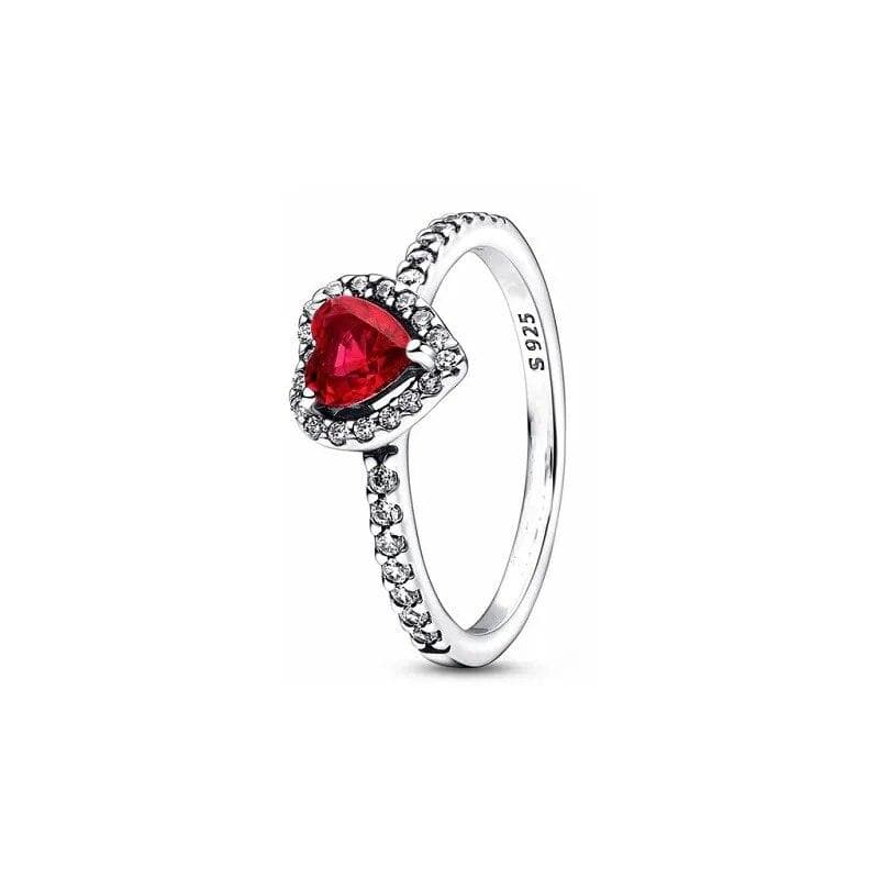 Silver Plated Sun Moon Sunflower Heart Rings For Women Original Flower Wedding Crystal Luxury Jewelry Accessories 8