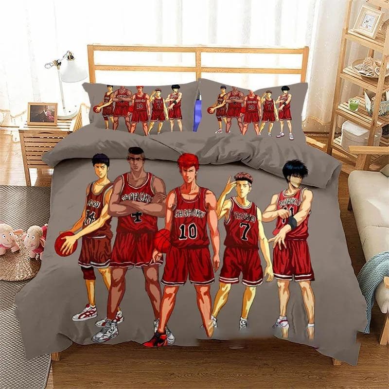 3D Printed Anime Slam Dunk Bedding Set Boys Girls Twin Queen Size Duvet Cover Pillowcase Bed Kids Adult Home Textileextile 70x133cm 2pcs