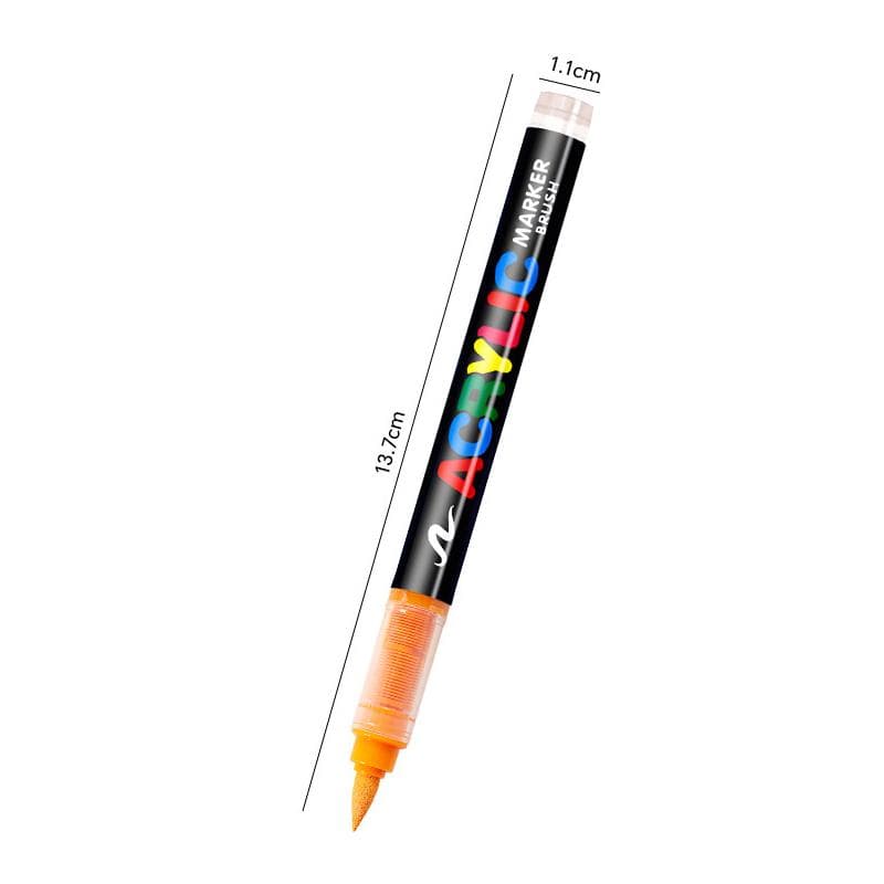 Direct Liquid Acrylic Marker Pen Paint Brush Pen Painting Stone Ceramic Glas Wood Canvas Making Drawing Graffiti Coloring Pen orange