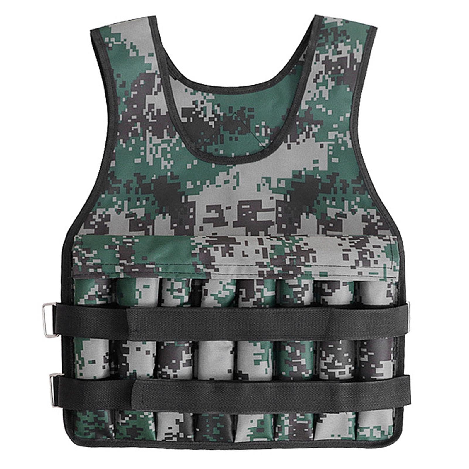 Adjustable Weighted Vest 20KG Max Loading for Exercises Fitness Muscle Building Weight Loss Running camouflage