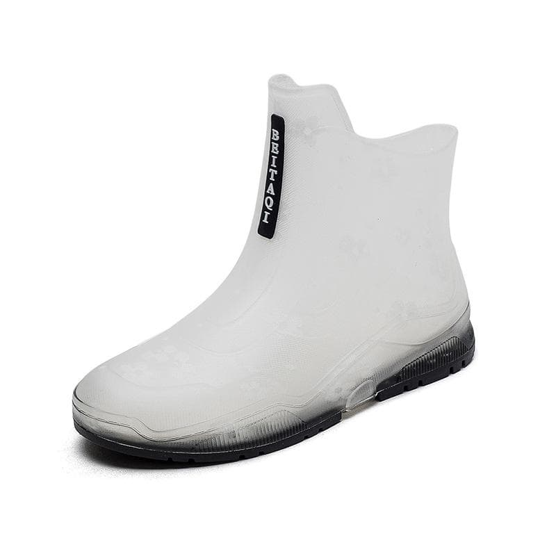 Women's Rain Shoes Non-Slip Girls Rubber Shoes Transparent Short Boots 39 black