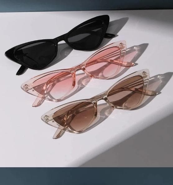 3 Pairs Small Cat Eye Sunglasses Women Retro Vintage Narrow Cateye Eyewear Set Cute Skinny Sunglasses