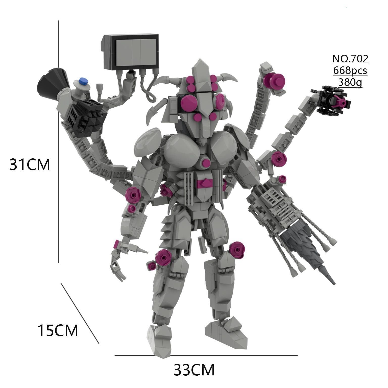 Building Block Titan Clock Man 2.0 Cameraman Speakerman Drill Man Bricks Model