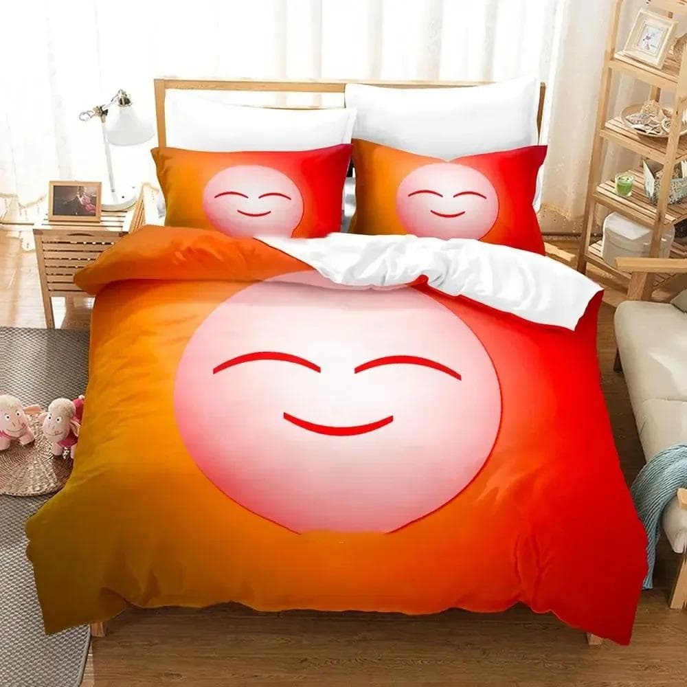 Cartoon Smiley Bedding Set Duvet Cover Bed Set Quilt Cover Pillowcase Comforter king Queen Size Boys Adult Bedding Set 70x133cm 2pcs