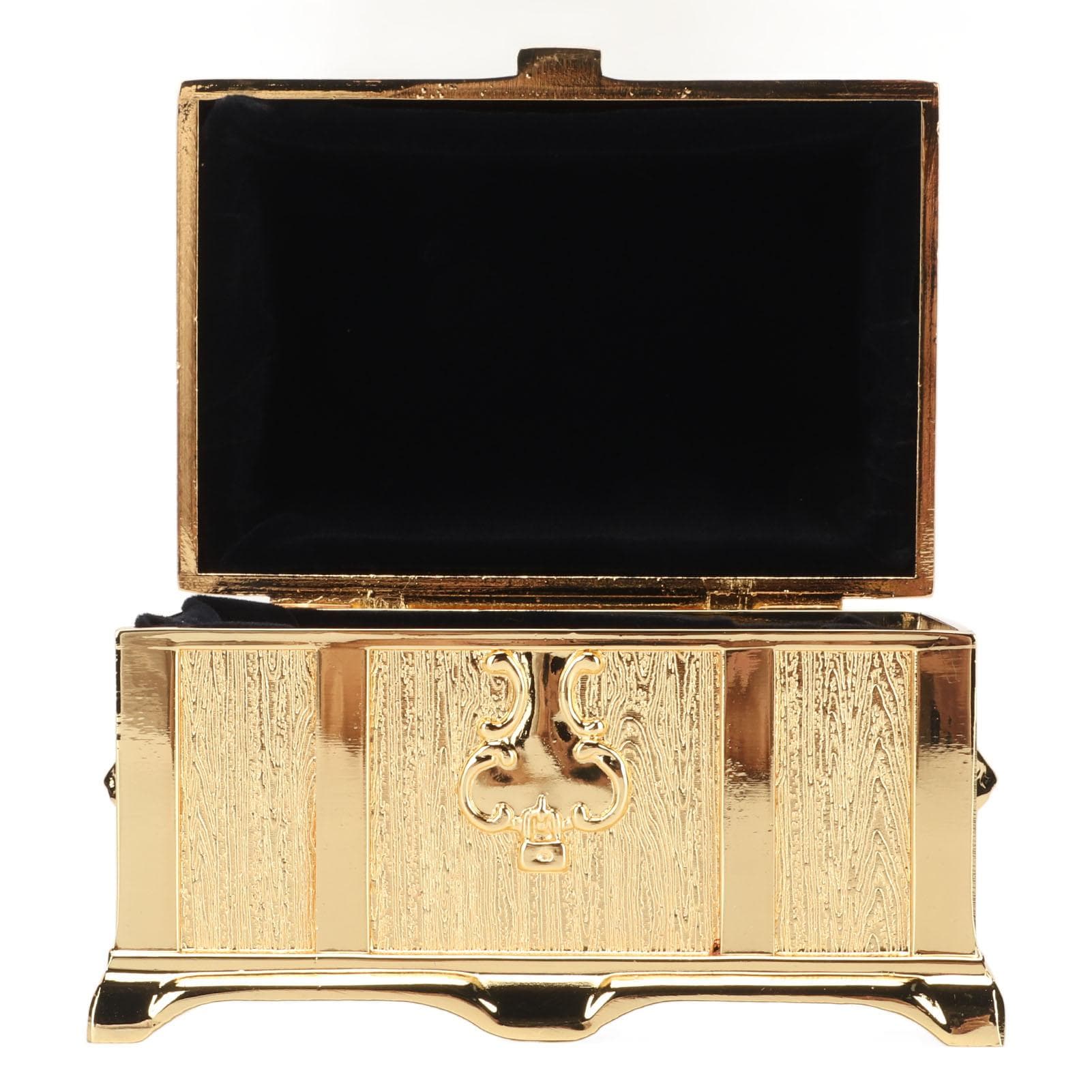 Vintage Jewelry Box Gold Color Retro Style Zinc Alloy Scratch Proof Small Jewelry Box for Rings