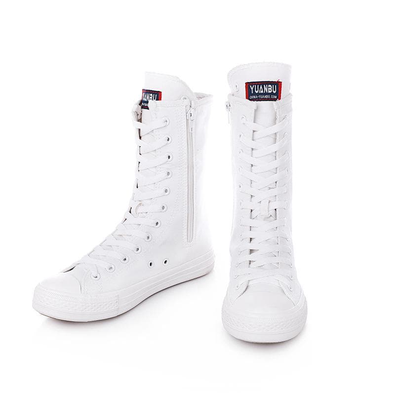 Boots Women's Boots Shoes Booties Canvas Boots Casual Shoes Student Shoes 40 white