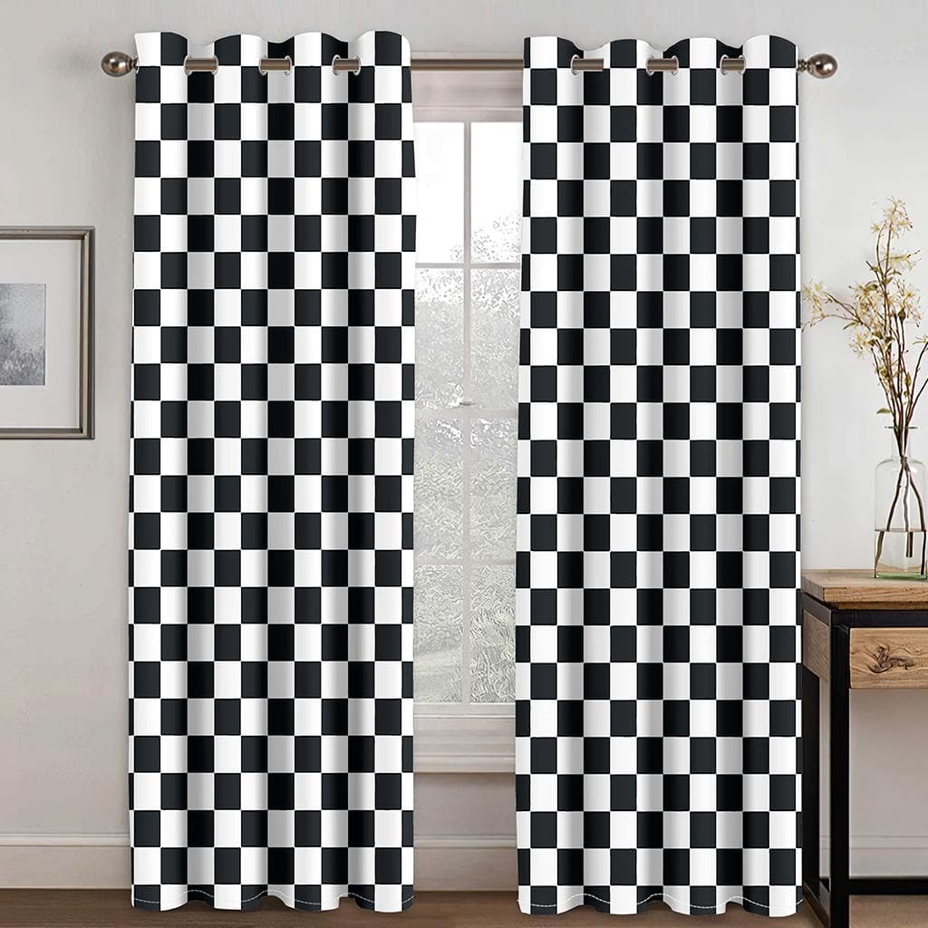3D Print Pattern Abstract Watercolor Rainbow Striped Curtains for Living Room Palette Hand Drawn Shading Window Drape Decoration 2x50W160H(CM)40x63in&Grommet Top