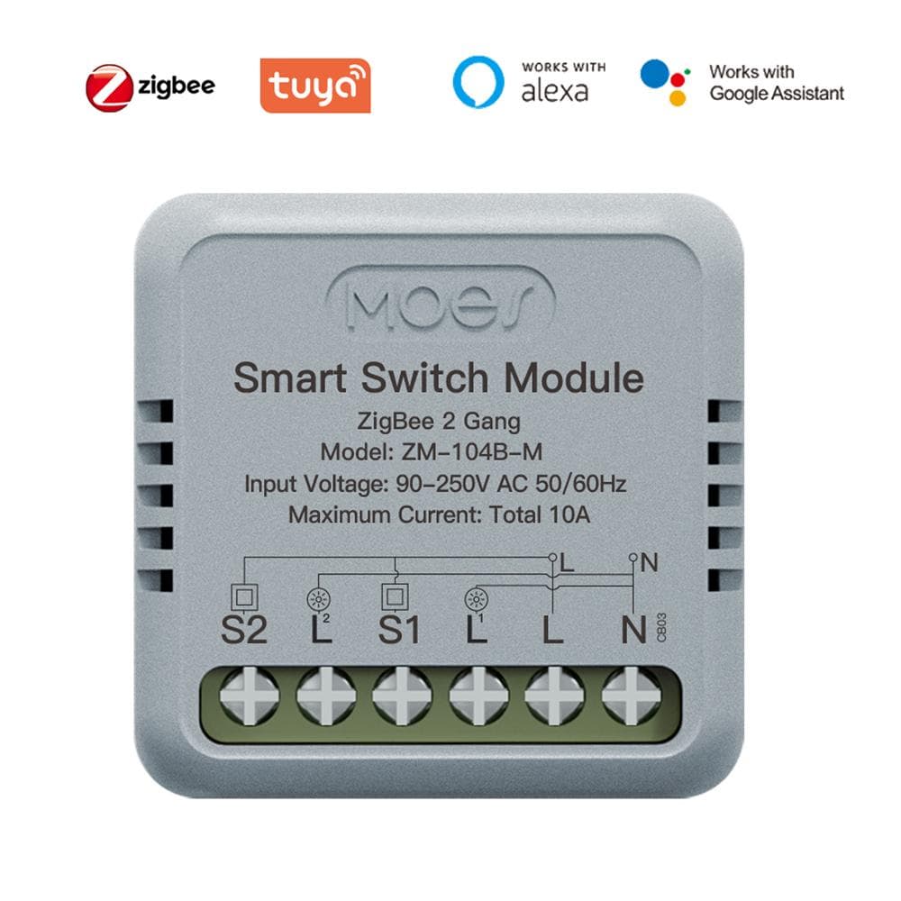 Tuya ZigBee Intelligent Switch Module Portable Home Automation DIY Breaker Timing Control Voice white