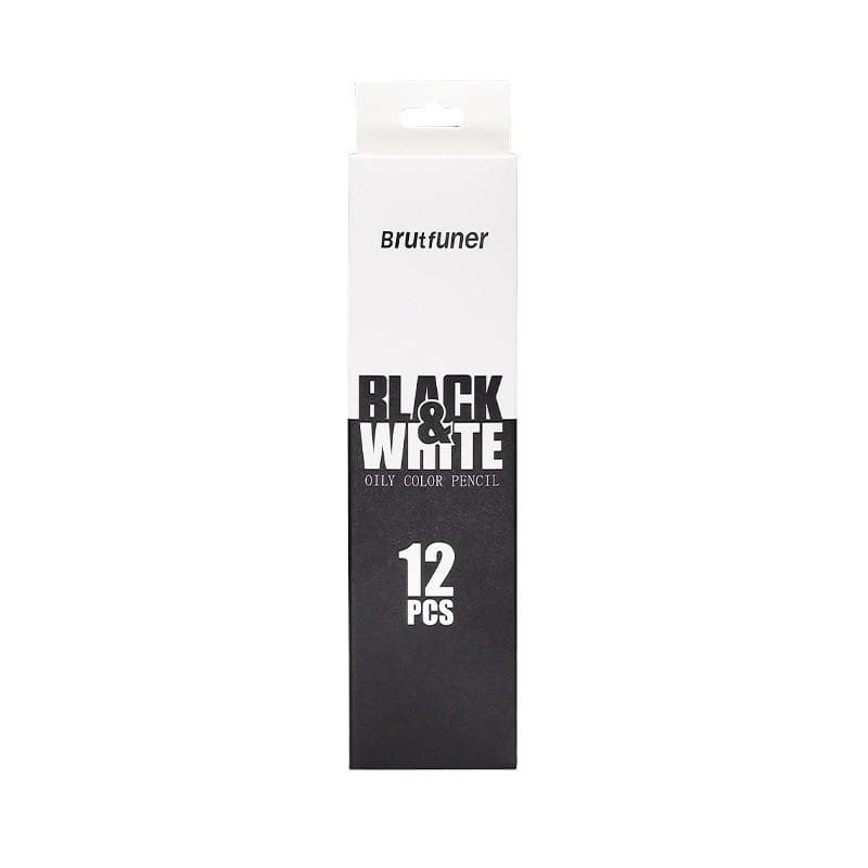 12Pcs Black White Color Pencils Drawing Pencil Oil-based Wooden Colored Pencils For Artist Beginner Art Supplies 12pcs