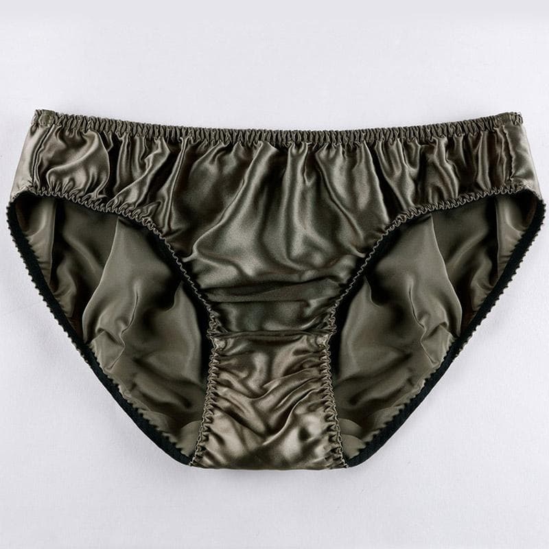 1PC Underwear Knickers Satin Silk Panties Briefs Lingerie Thin Underpants Comfortable Men's L green