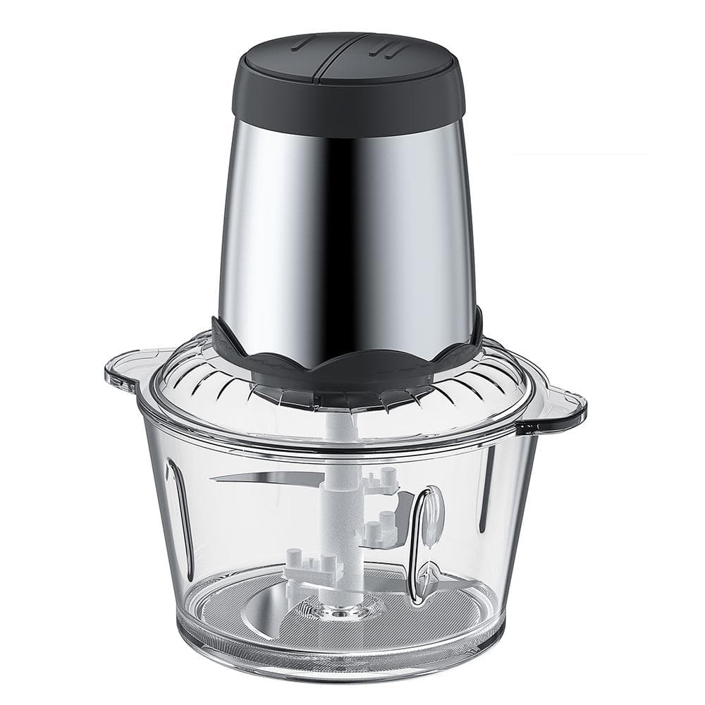 Electric Meat Grinder 2L Large Household Capacity Thickened Glass 2 Gears 300W High Power Kitchen US Plug transparent