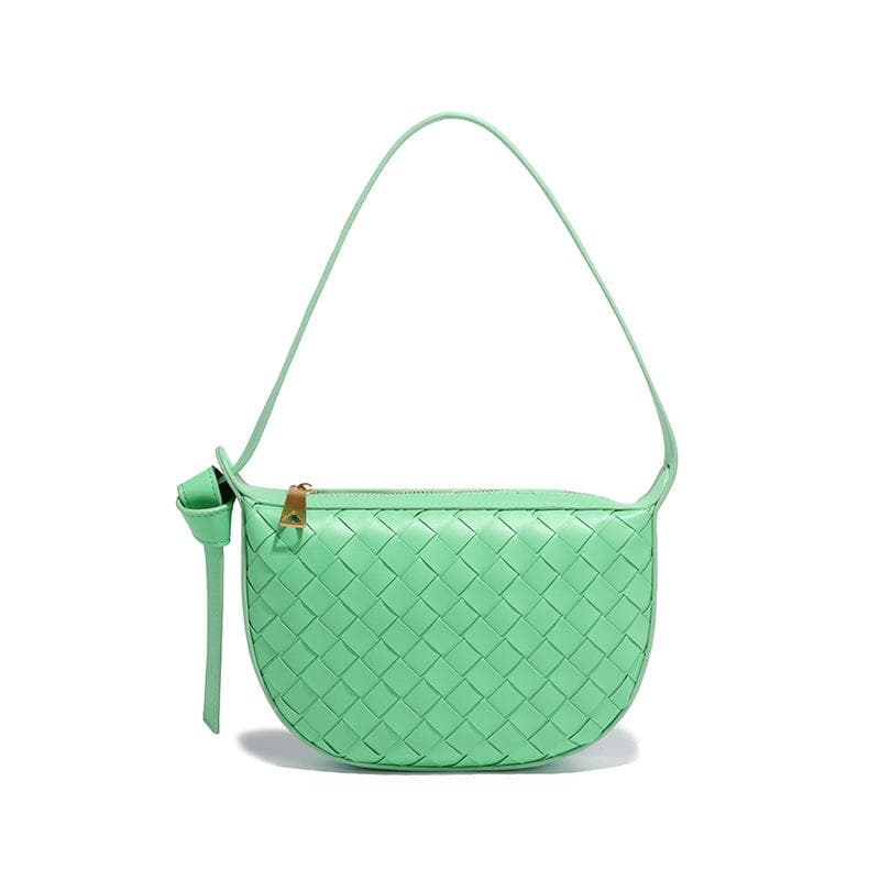 Woven Women's Bags with A High-end Feel, Saddle Bags, Hand-held Bags, Shoulder and Underarm Bags, Fashionable and Niche Half-moon Bags