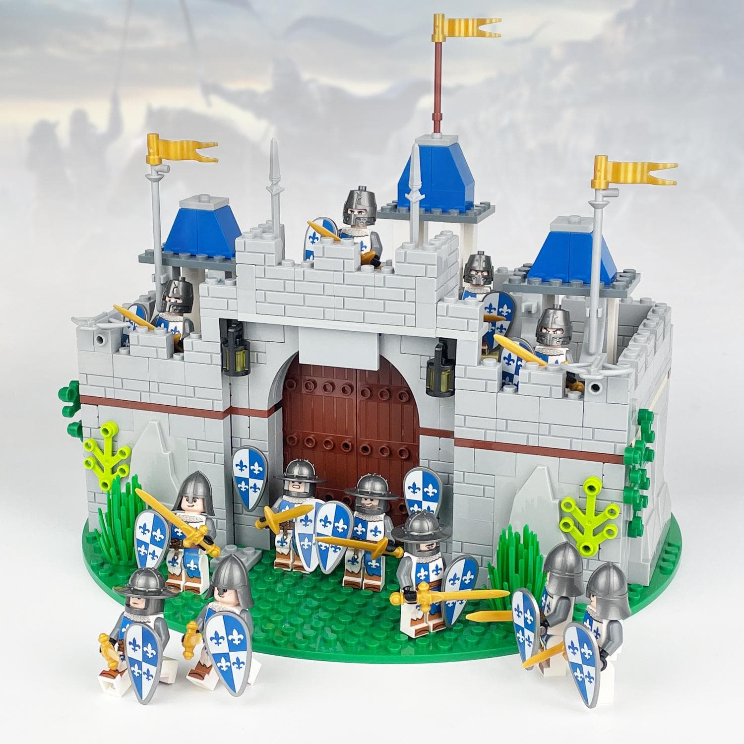 Medieval Roman Soldiers European Castles Small Particle Buildings Children's Building Blocks Toys