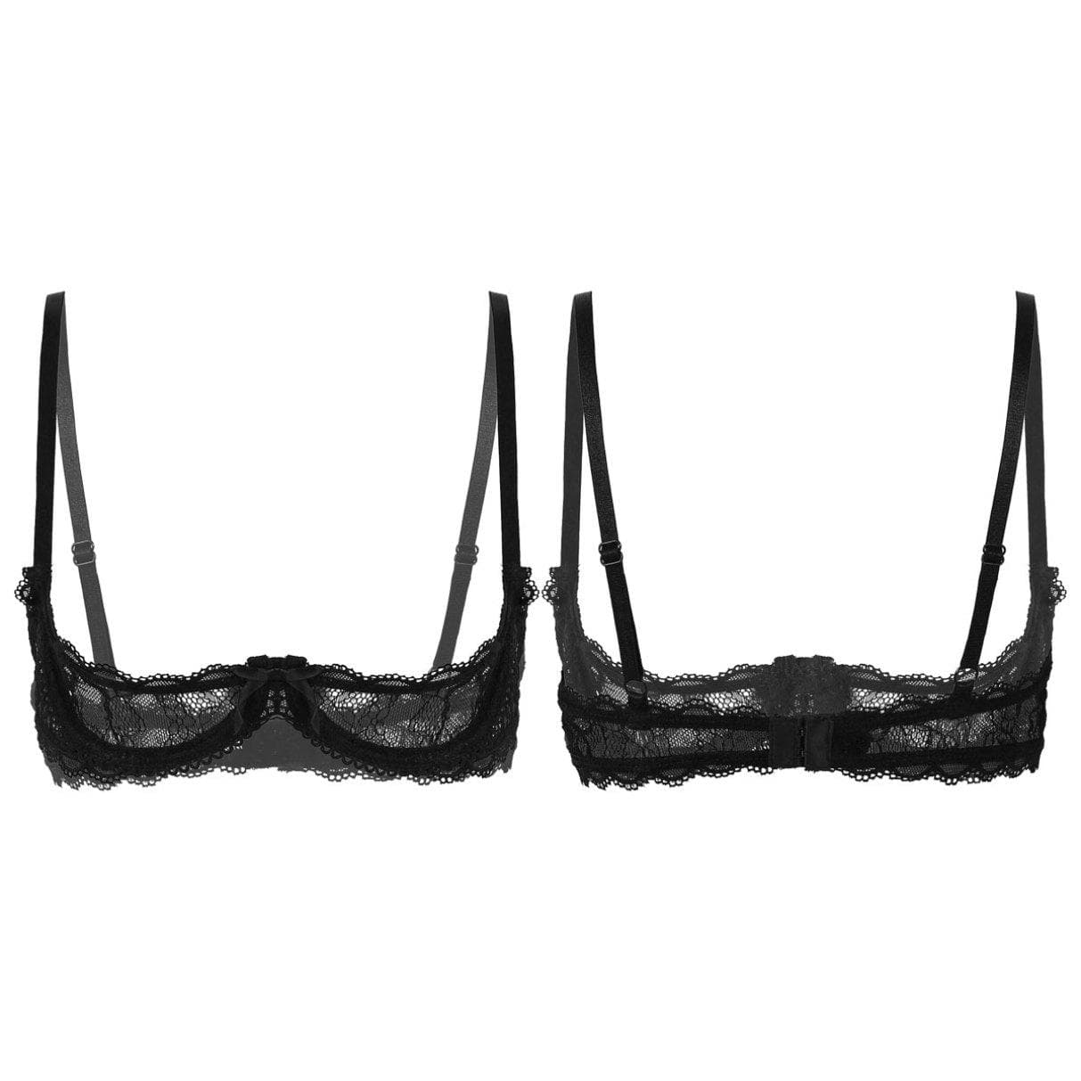 Women Push Up Lace Bra Plus Size Sexy Bralette Underwear Female Lingerie Brassiere Romantic Underwired Bras L black