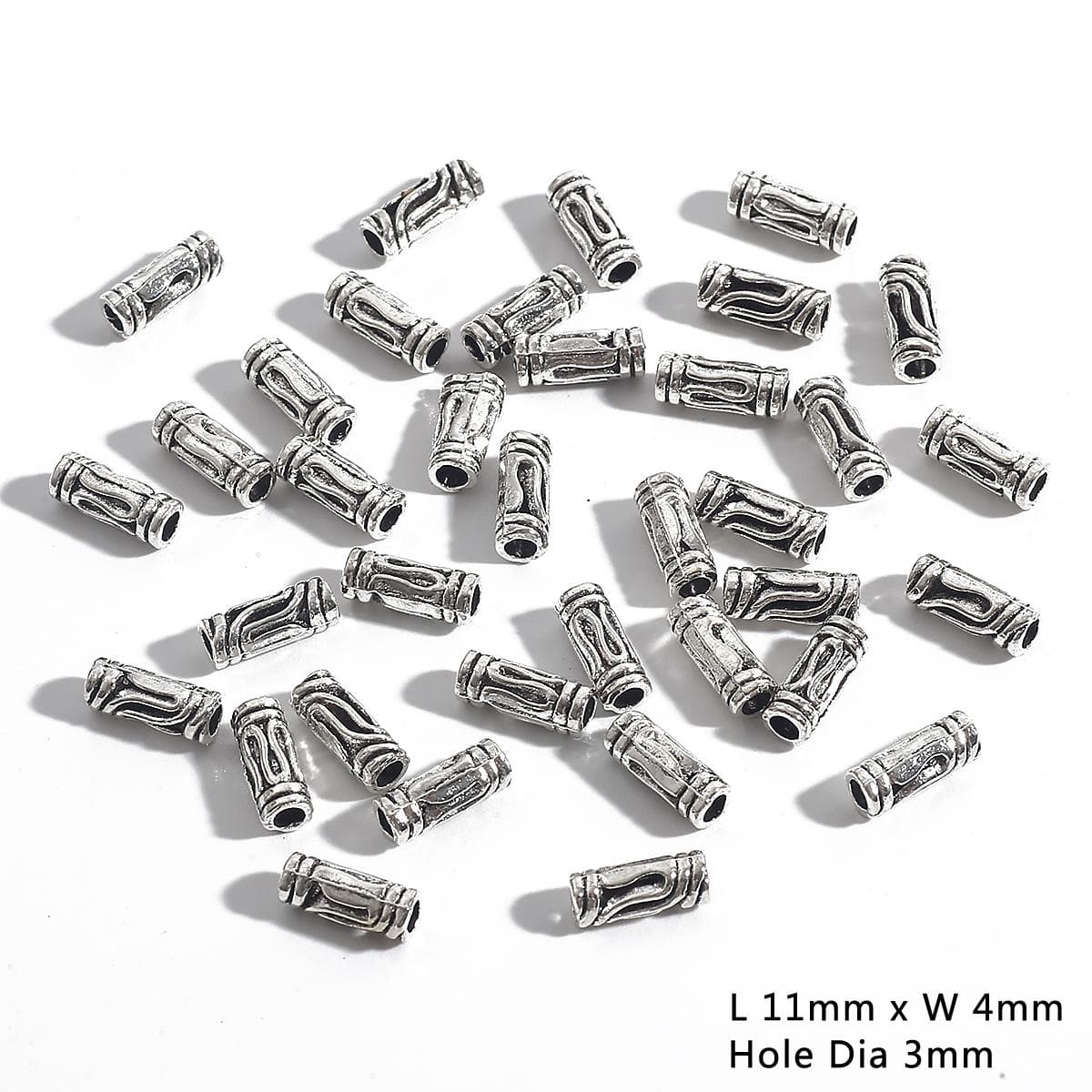 50/100Pcs Vintage Tibetan Silver Loose Metal Beads Designer Decoration Craft Spacer Beads DIY Jewelry Making Bracelet 06 50pcs silver