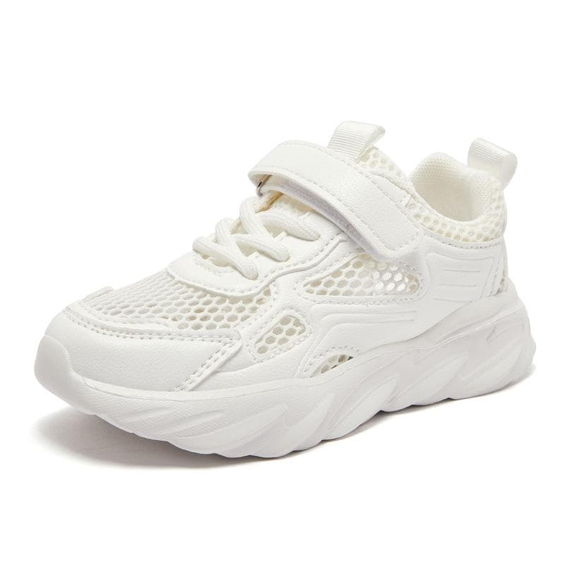 Children's White Shoes New Sports Shoes Boys Mesh Hollow Girls' White Shoes 37