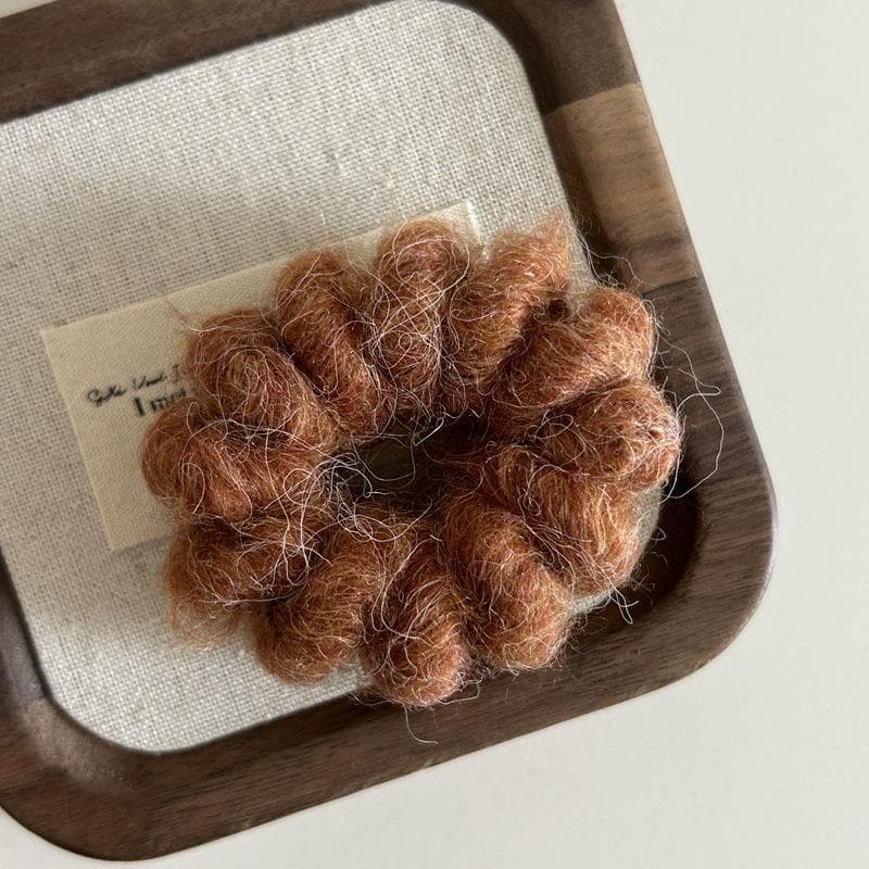 Telephone Wire Elastic Hair Rubber Bands Wool Spiral Hair Ties Rings Women Plush Ponytail Holder Tie Hair Hoop Hair Accessories brown