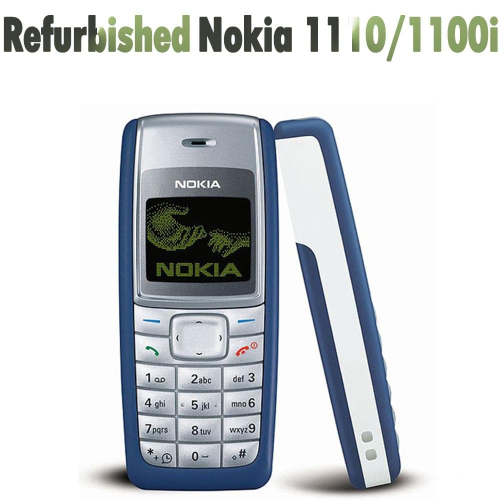 Refurbished Original Nokia 1110/1110i Unlocked GSM 2G Mobile Phone With 1 SIM Simple set red