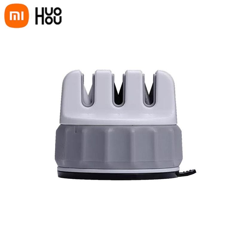 Xiaomi HUOOU Mini knife sharpener Fixable Sharpen Stone Trible Wheel Whetstone Sharpeners Sharpening Tool Portable M white