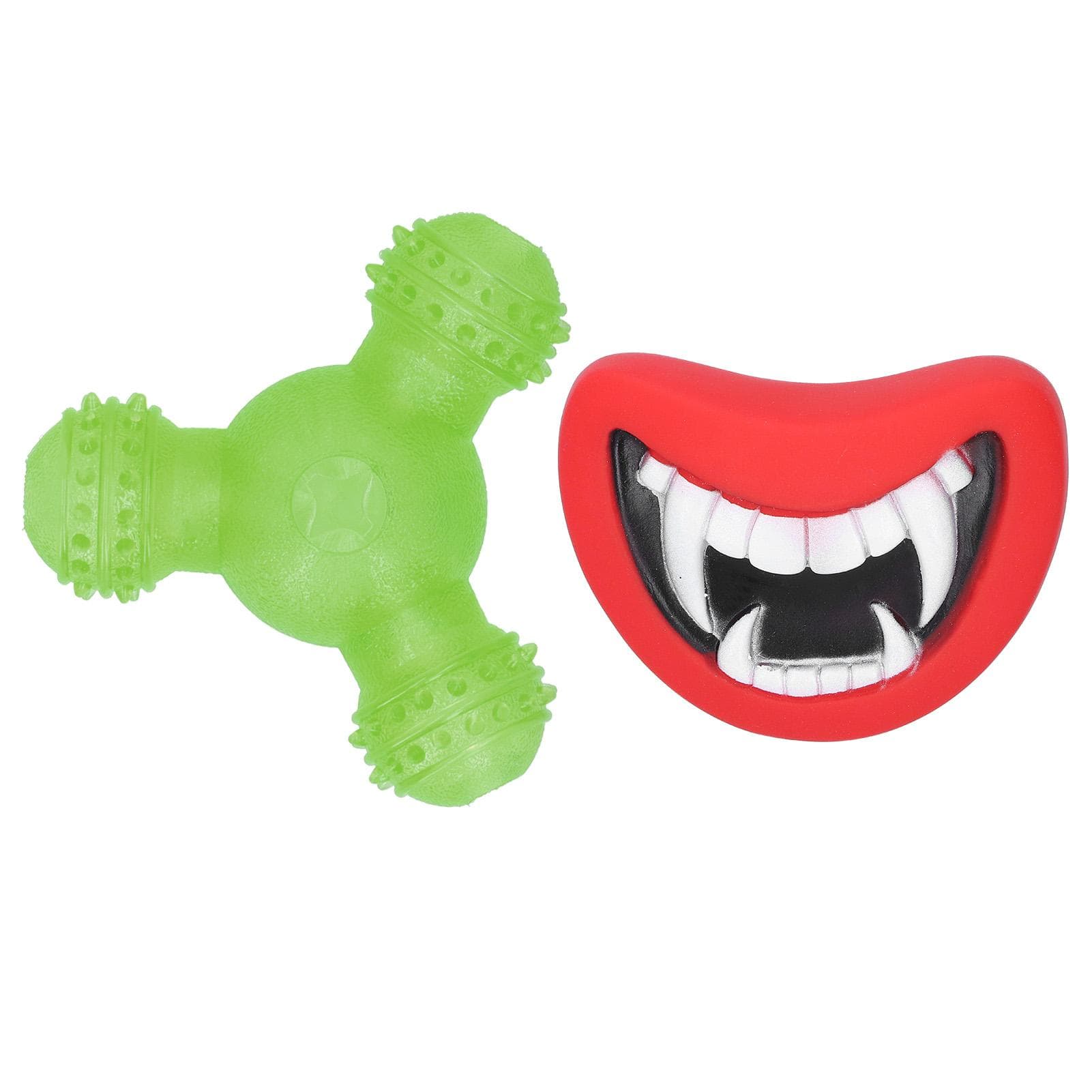 Pet Chew Toy Set Interactive Puppy Teething Red Lip Demon Food Leaking Pet ToysBlue