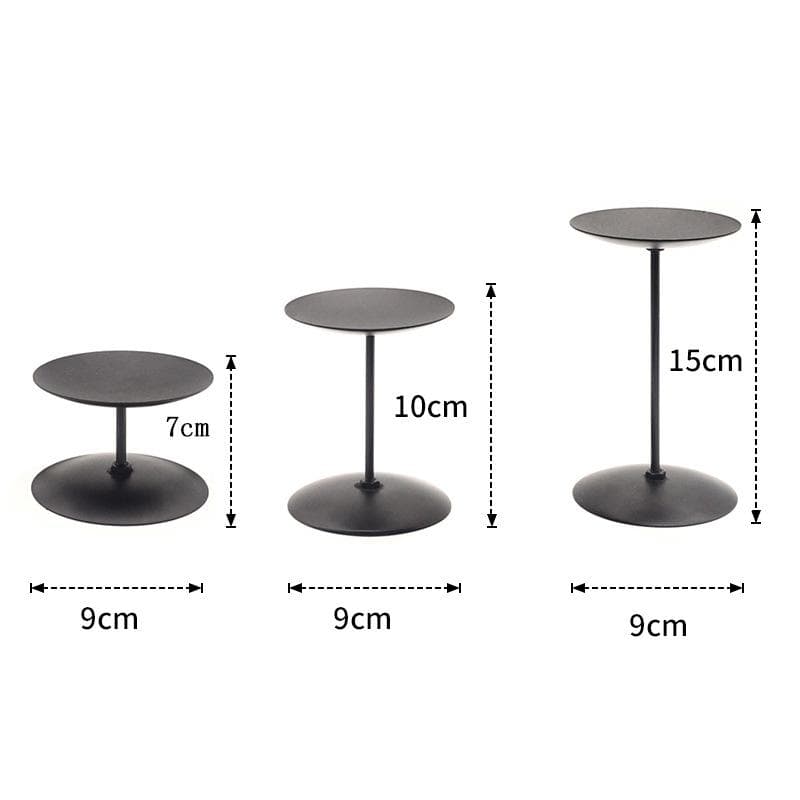 3Pcs Metal Pillar Candle Holders Wedding Candlestick Holders Black Iron Candlestick Candle Stand Table Decor