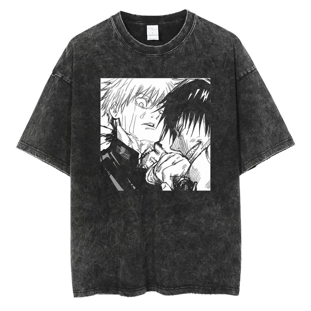 Hot Anime Jujutsu Kaisen Zenin Maki Cool Printed T-shirt Men Women Classic Tshirts Harajuku Male Washed Cotton Manga T Shirt XL black/white
