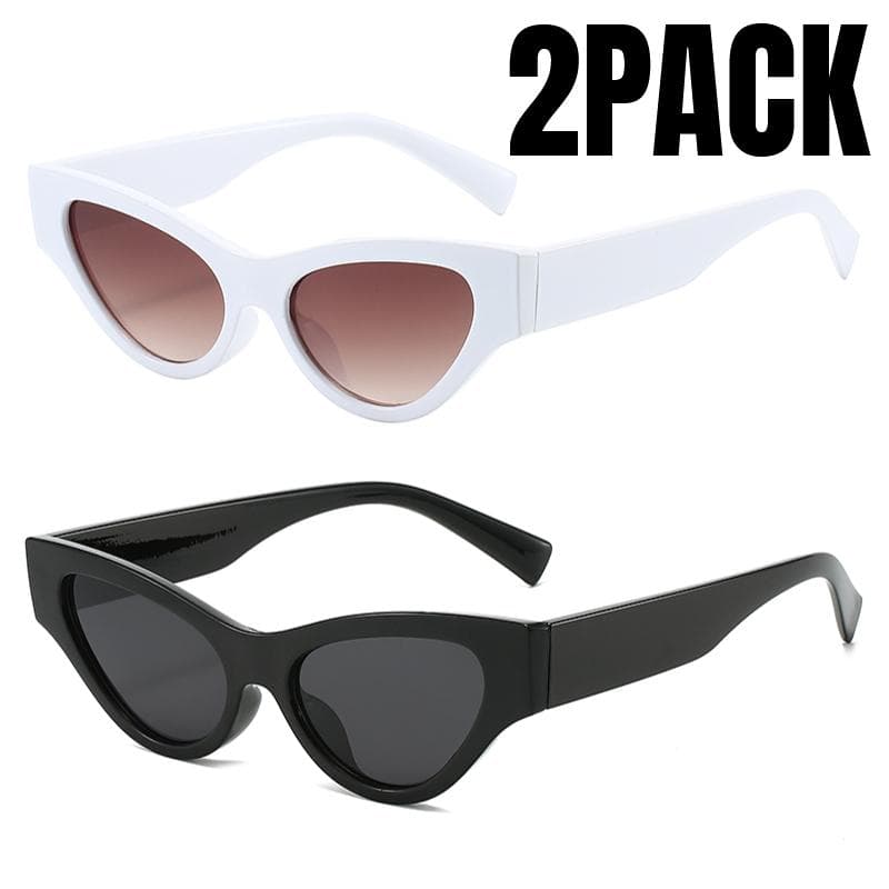 Luxury Cat Eye Sunglasses Women Fashion Brand Sexy Vintage Black White Big Frame Trendy Shades Eyewear