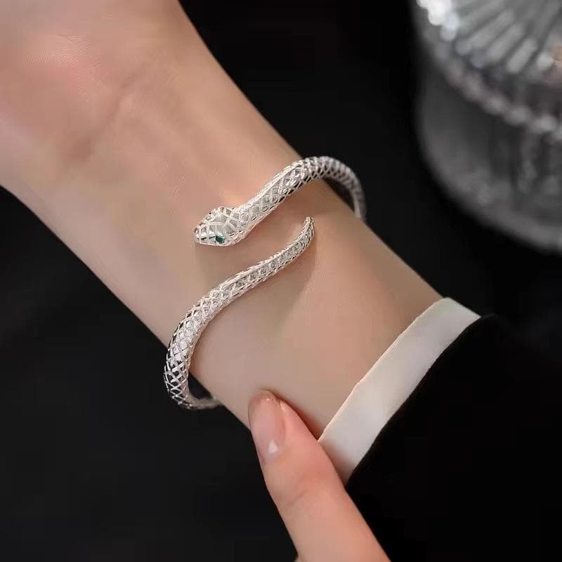 Snake Open Cuff Bracelet&Bangles for Women Girl Fashion Trendy Party Jewelry Friend Creative Gifts white