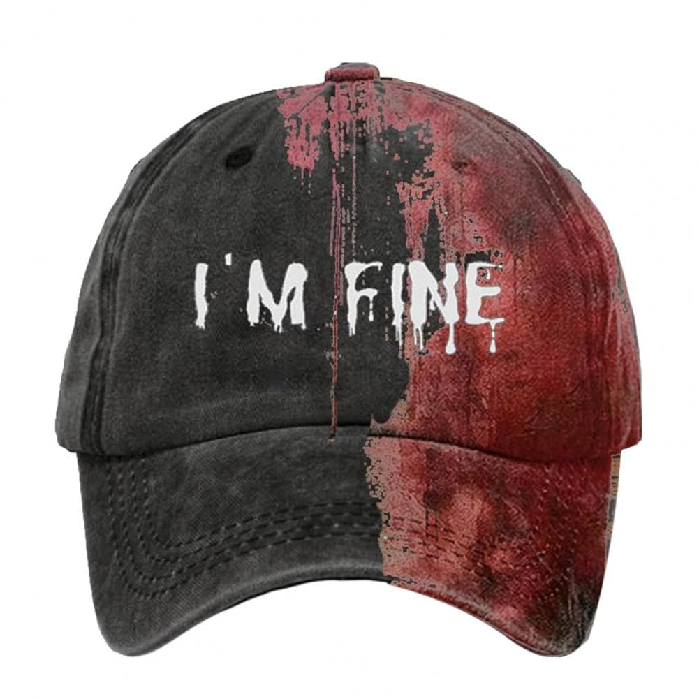 Baseball Hat Color Matching Letter Print Ponytail Hole Adjustable Halloween Cosplay Cap Unisex Anti-slip Peaked Cap Daily Wear O