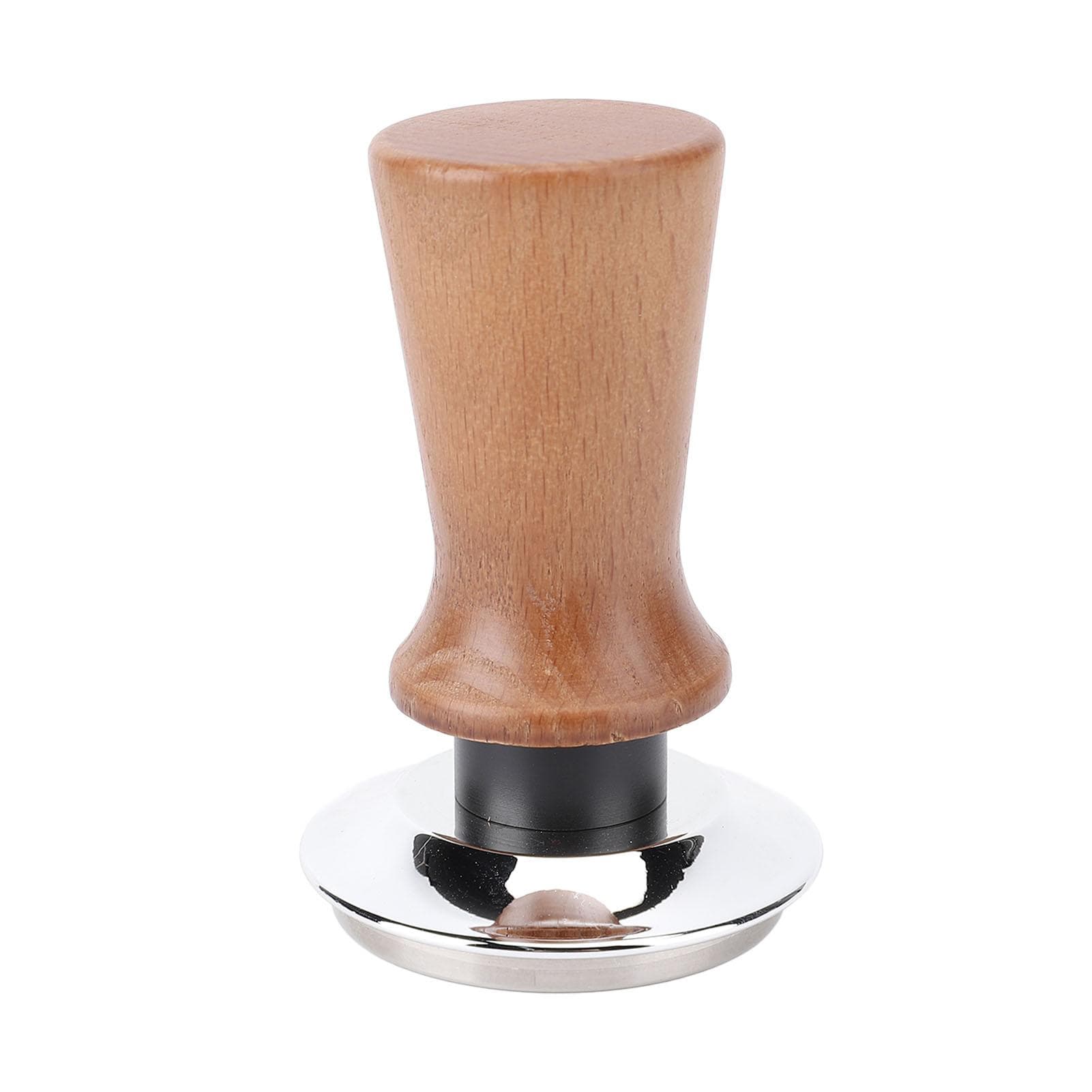 Coffee Tamper Solid Wood Handle Stainless Steel Flat Bottom Constant Force Coffee Press for Home 51MM