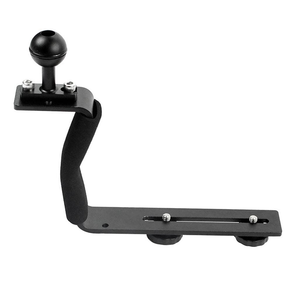 Aluminum Alloy Diving Tray Handle Underwater Camera Mount Rig Photography Plate Bracket with Ball black