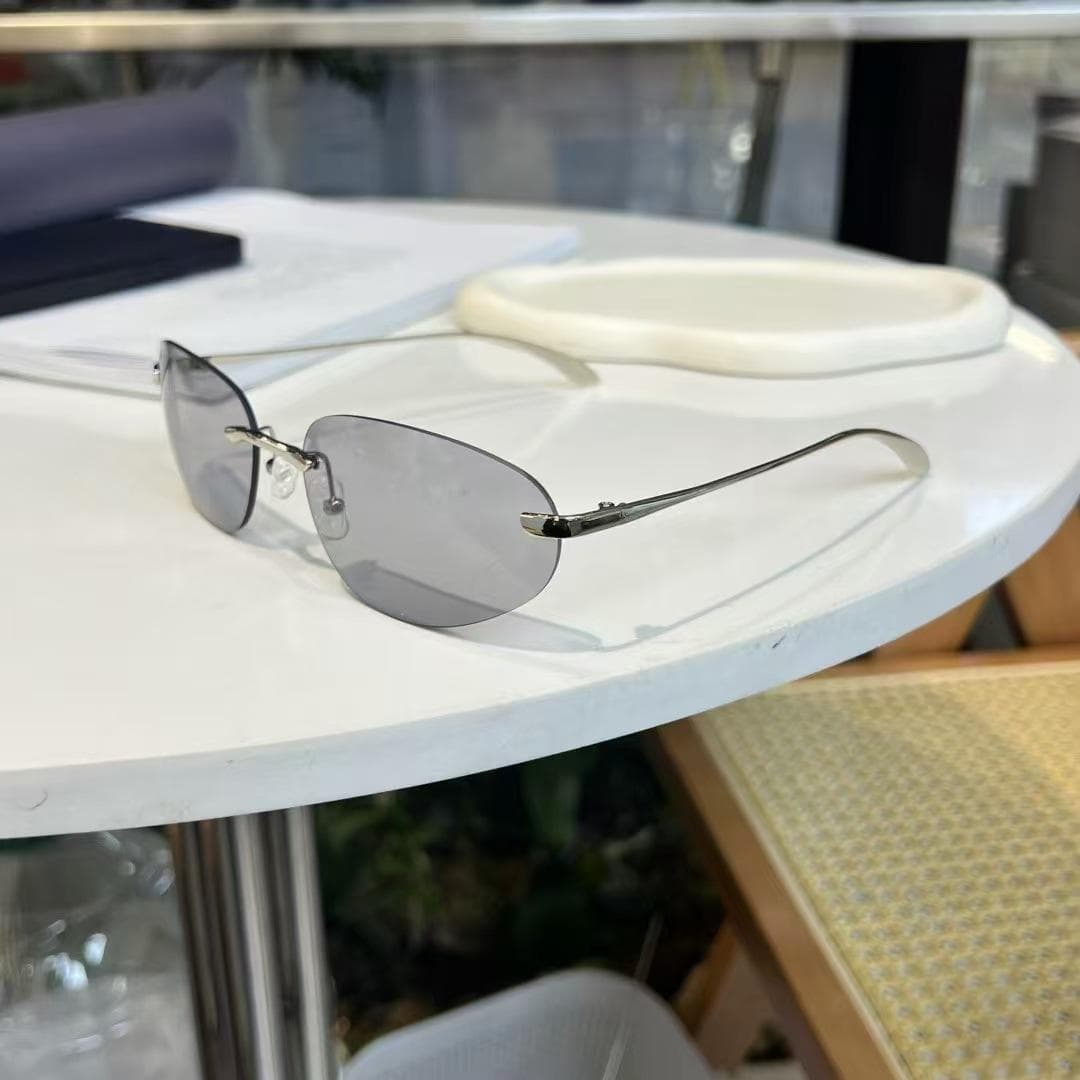 New Fashion Sun Glasses for Women Oval Rimless UV Protection Y2K Stylish Female Sunglasses