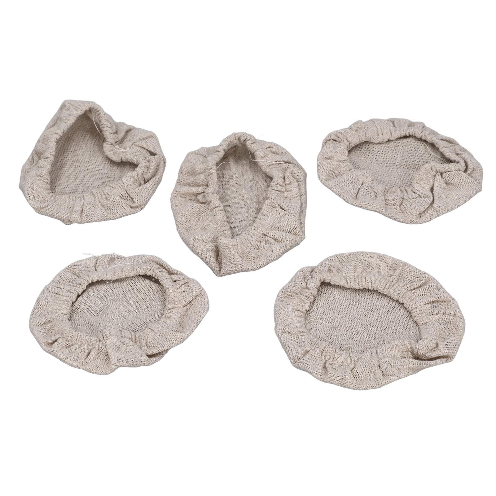 5pcs Sourdough Starter Jar Cloth Covers Reusable Elastic Band Breathable Cloth Jar Covers for 3 To
