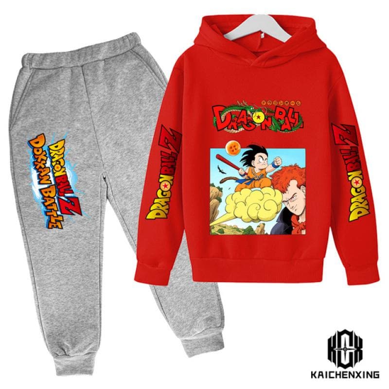 Anime Dragon Ball Z Hoodie Set For Boys Clothes Kids Hoodies Anime Clothes Goku Hoodie Girls Sweatshirt Children 3-14y 140