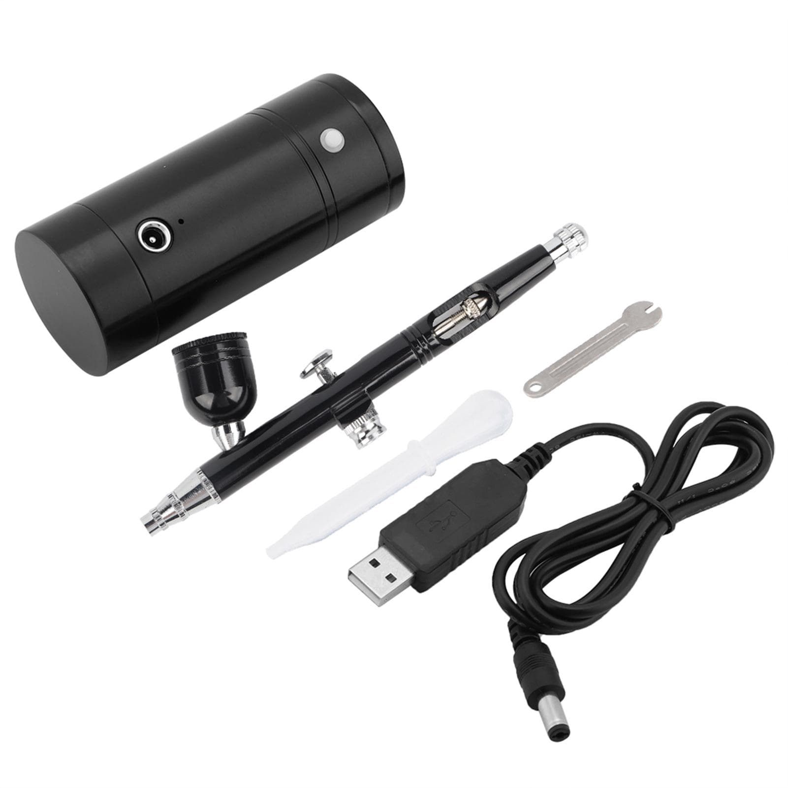 0.3mm Black Mini Air Compressor Spray Gun Airbrush Set 7CC Capacity Set USB Powered 8.4V