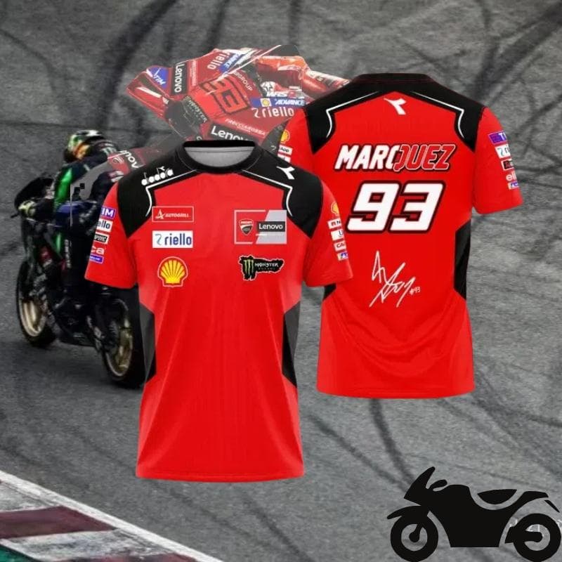 Men Women MOTO New Cycling Tee Motocross Loose Breathable Speed Drying Sports Shirt Marc Márquez 93 Extra Large Casual Tee XL