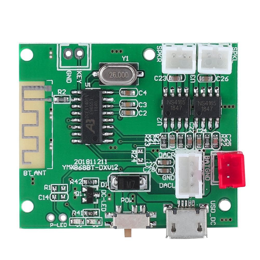 Bluetooth 5.0 2*5W Amplifier Board AUX o Input Power Amplifier Board 3.7V 5V