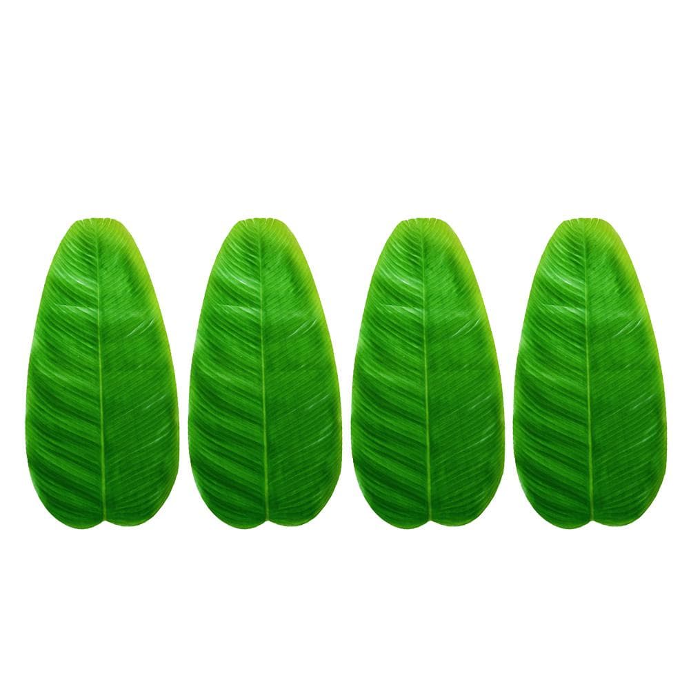 4PCS Artificial Banana Leaves Large Tropical Leaves Decorations Party Supplies green