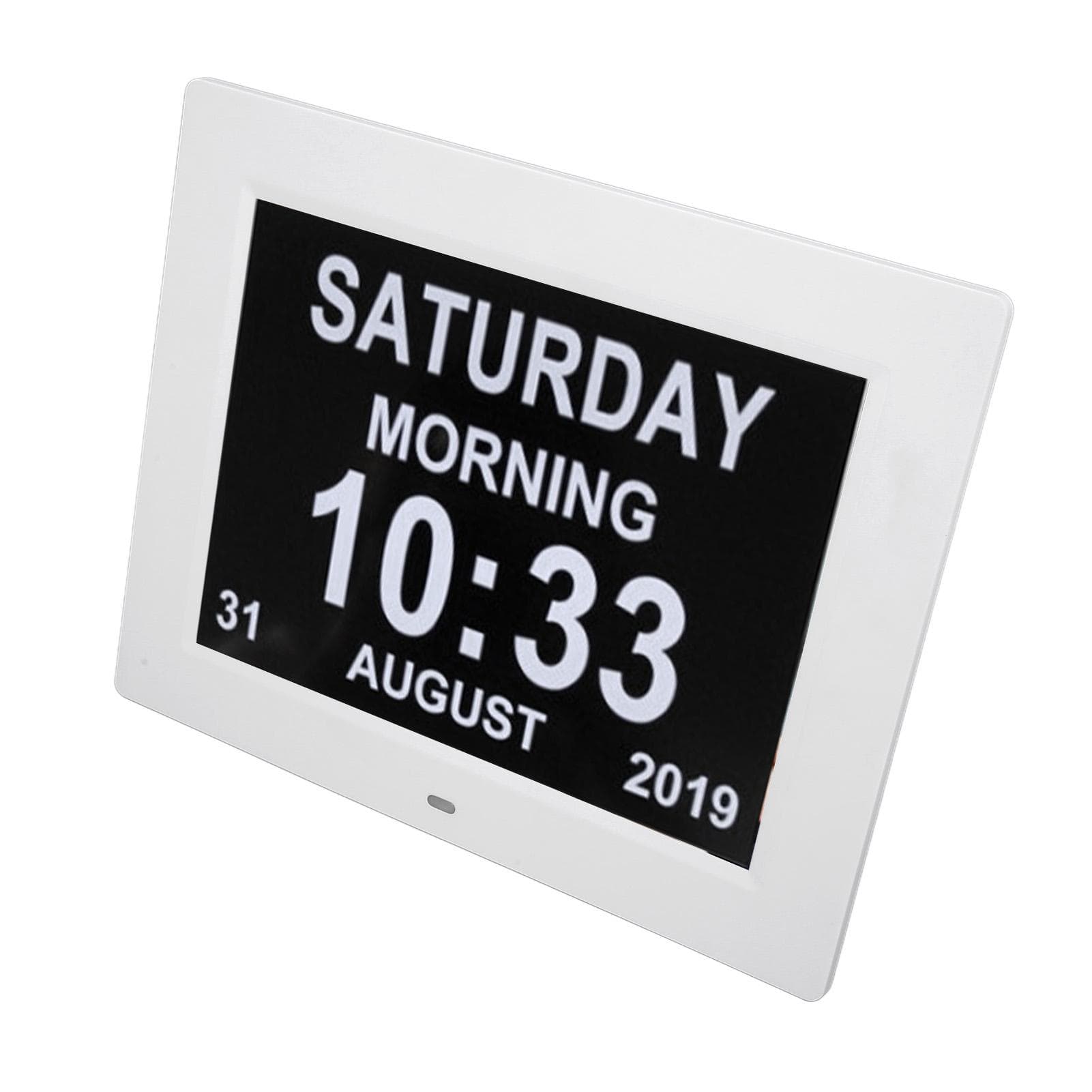 10 Inch Digital Calendar Clock 8 Languages Auto Dimming Electronic Day Clocks for Elderly 110‑240V EU Plug