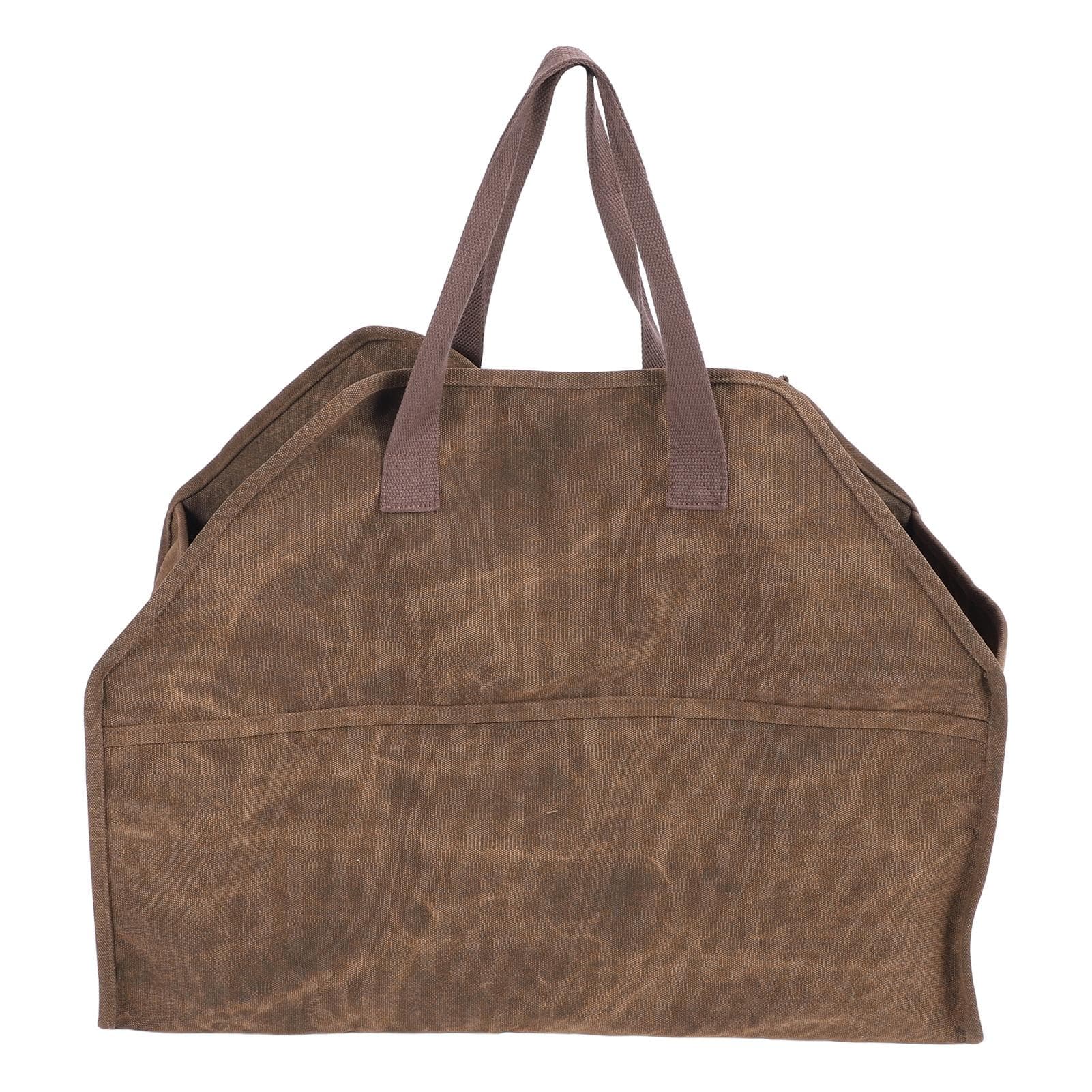 Heavy Duty Canvas Firewood Bag Large Firewood Holder Shopping Bag Fireplace Wood Stove Accessories