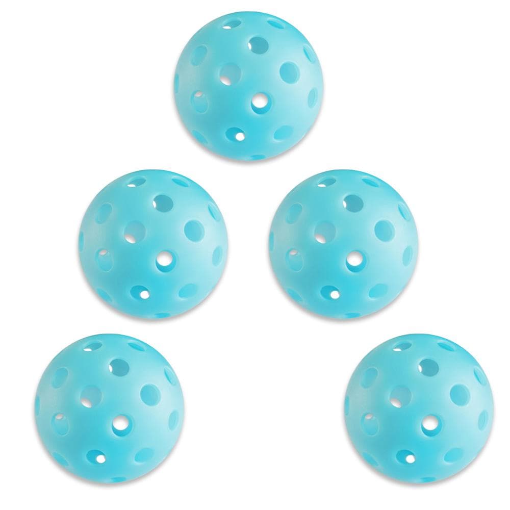 5 Pack Pickleballs Indoor Outdoor 74mm Luminous Pickle Balls blue