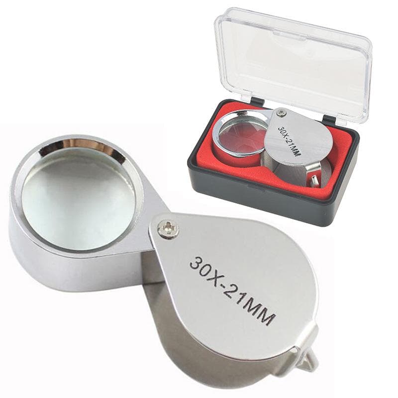 Folding Jewelry Magnifying Glass Portable Magnifying Glass Pocket Cute Jewelry Magnifying Glass silver