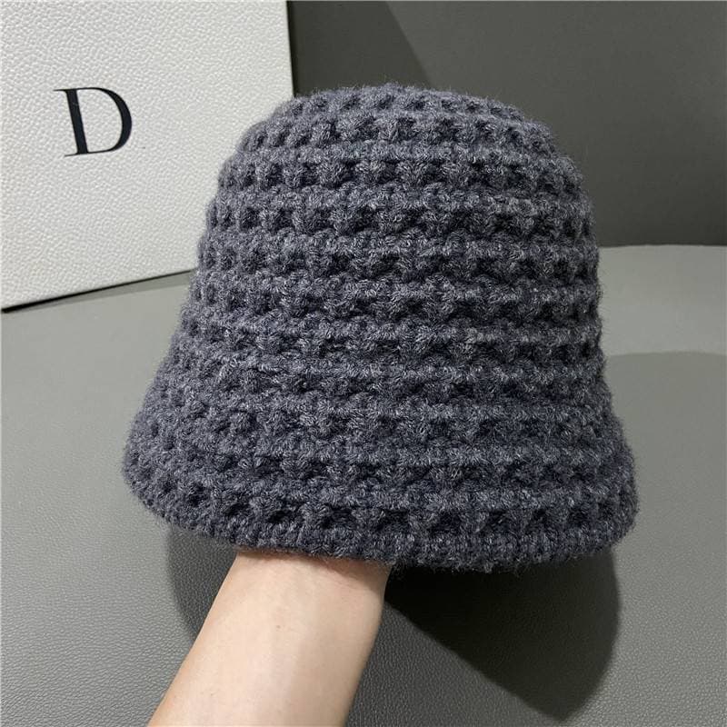 Stick Needle Bucket Hat Women M(56-59cm) dark gray