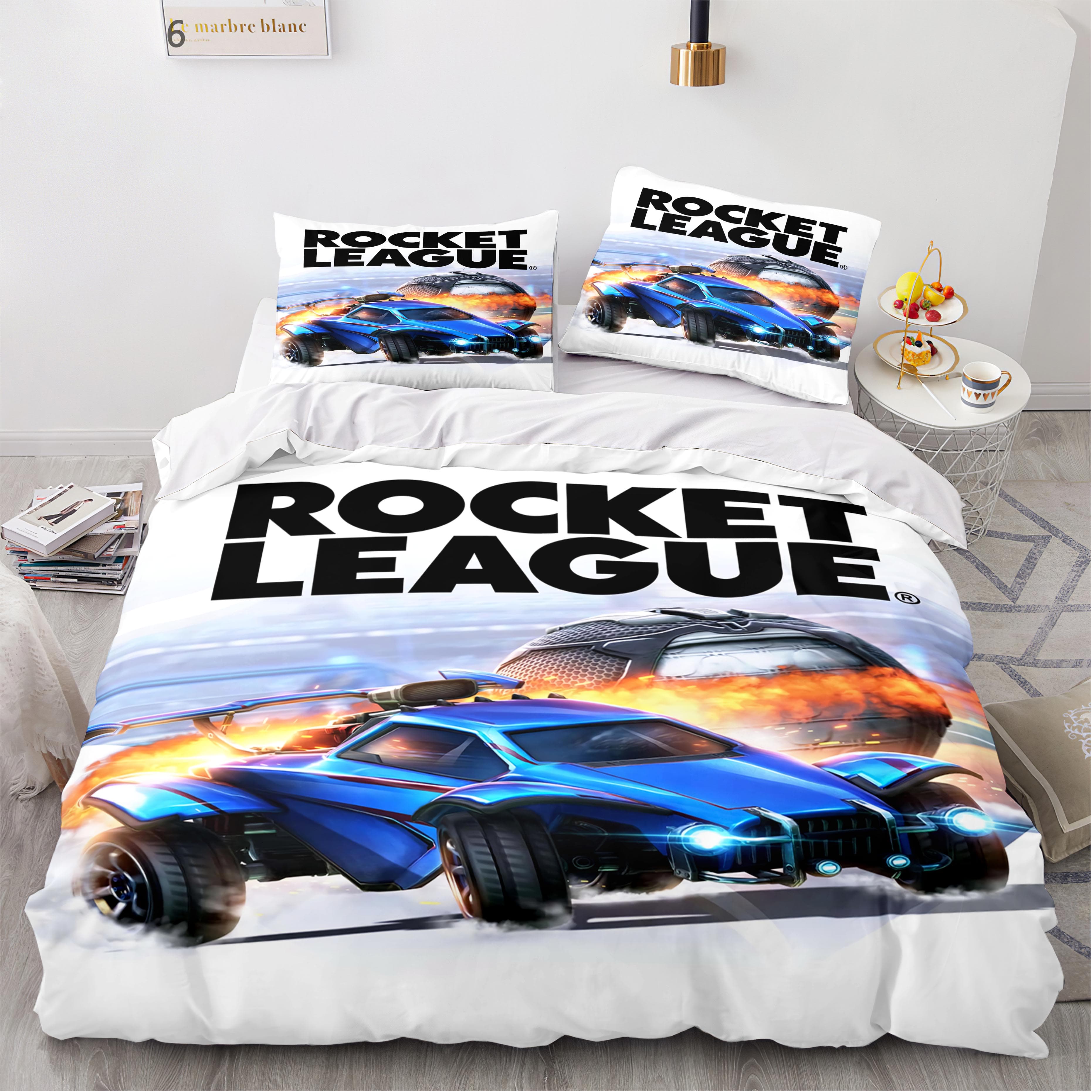 Rocket League Bedding Set Bedspread Single Twin Full Queen King Size Car Rocket League Bed Set Children's Bedroom Duvet cover EU Twin 135x200cm